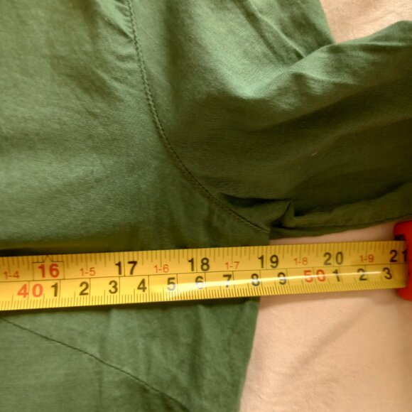 Rare Vintage Y2K Boho Peasant Top 2000s Abercrombie & Fitch Embroidered Green - Picture 4 of 5